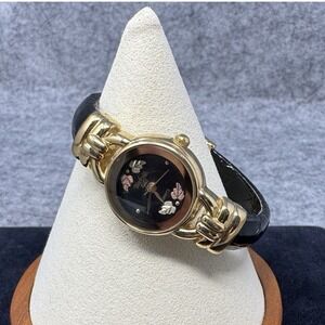 Black Hills Gold Quartz Wristwatch 12K GOLD LEAVES Bracelet Bangle Vtg